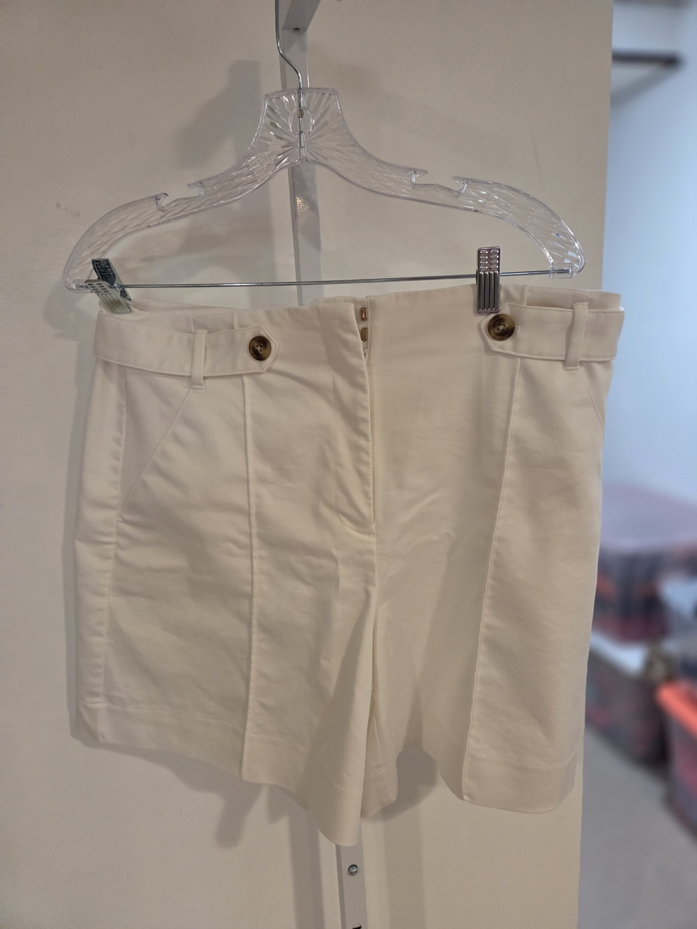 Chico's White High-Rise Tailored Shorts